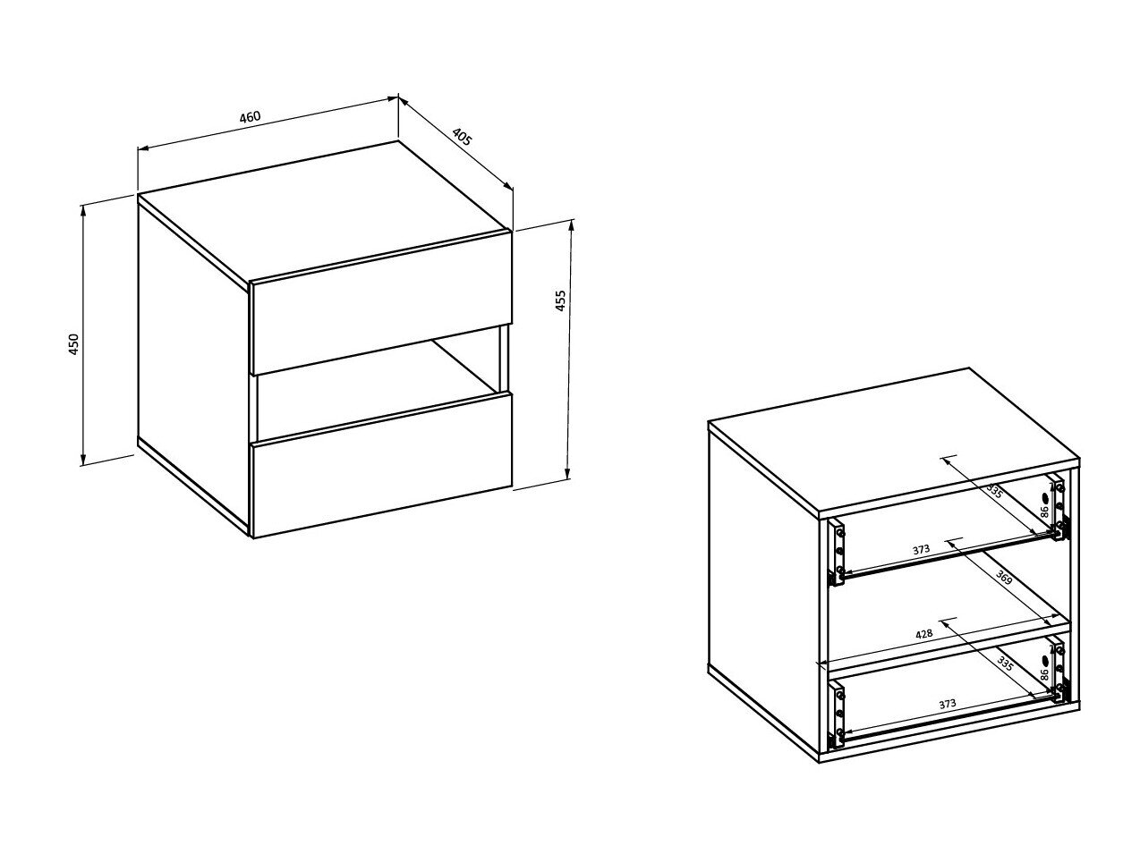 Sengebord Vosalo 100