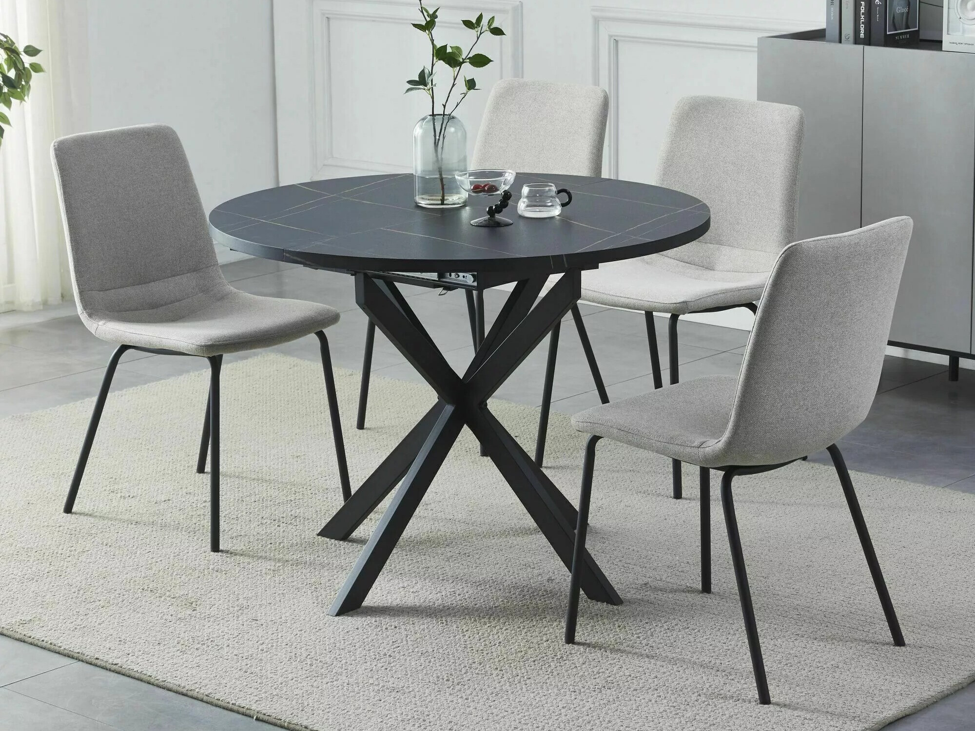 Bord Detroit 115 (Sort marmor)