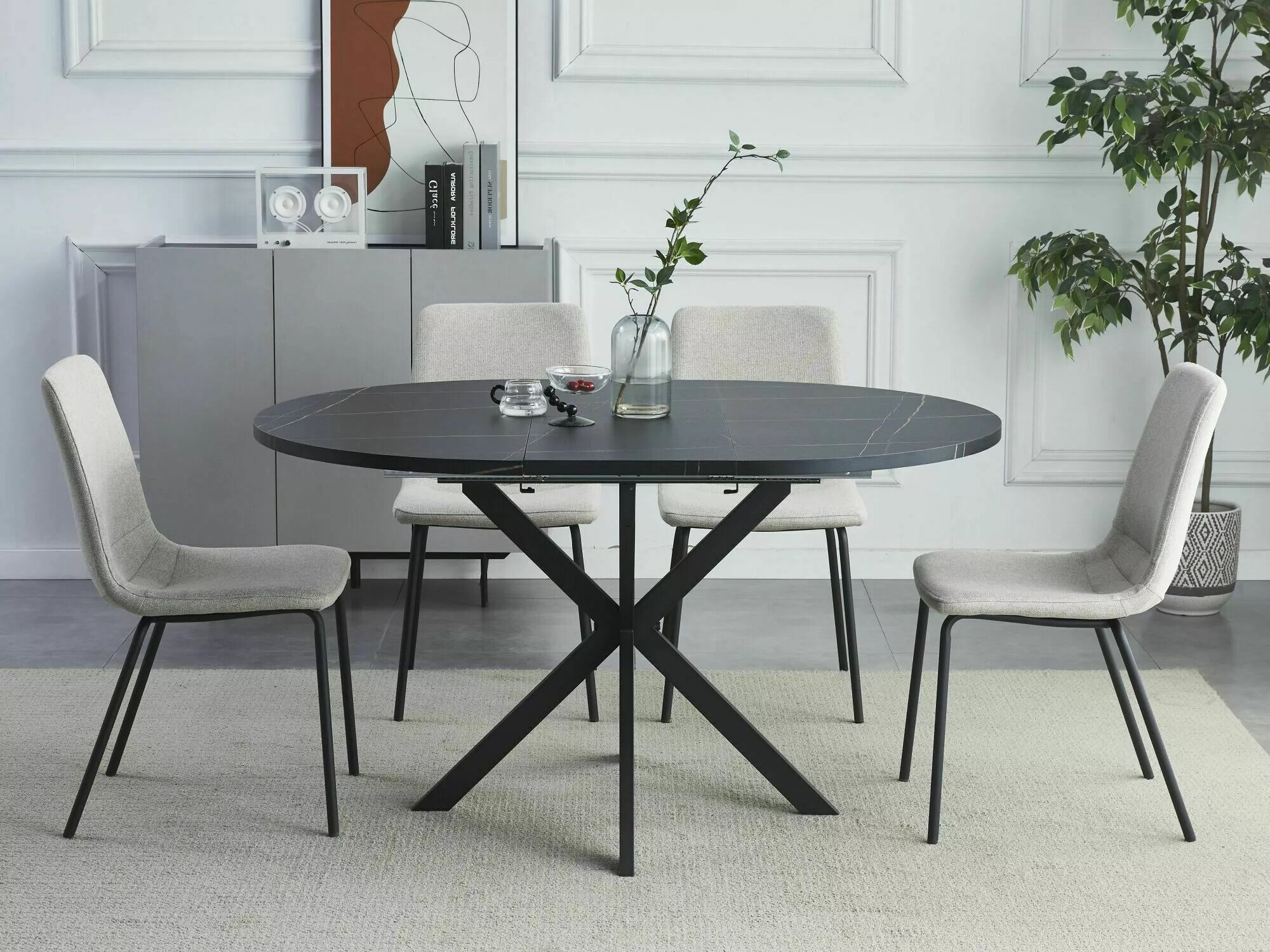 Bord Detroit 115 (Sort marmor)
