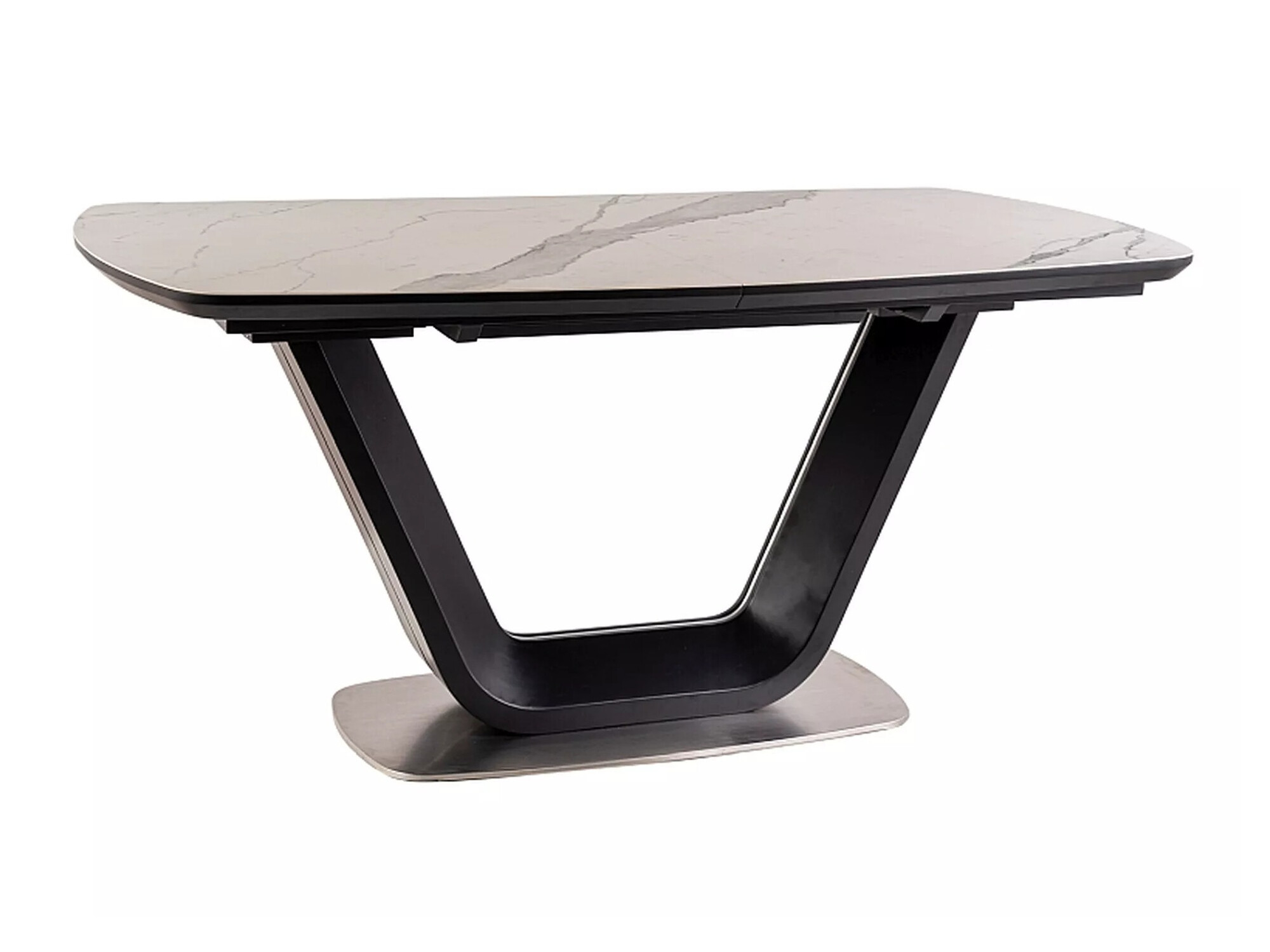 Bord Detroit 116 (Hvid marmor + Sort)