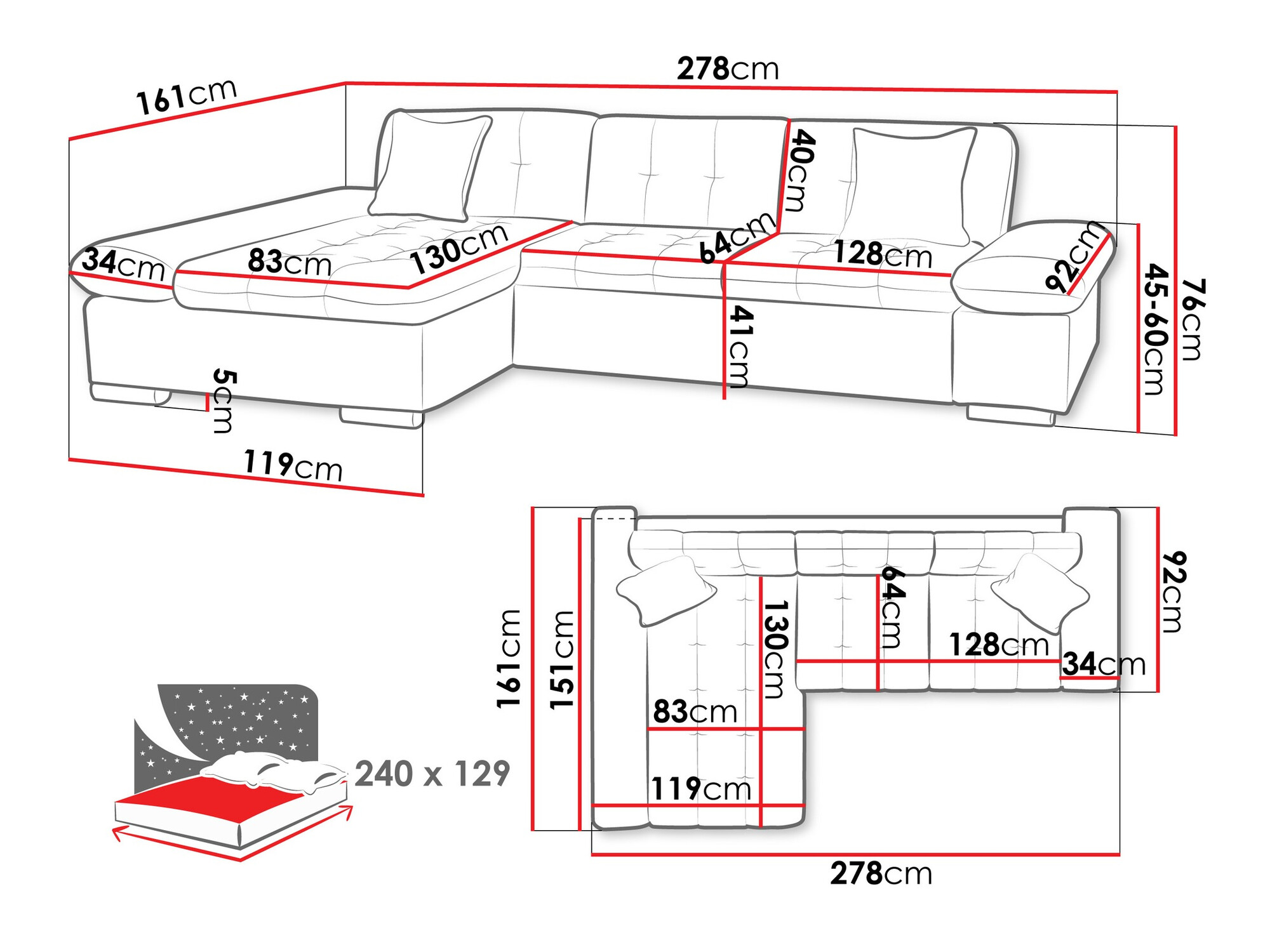 Hjørnesofa Comfivo Sanitas II (Baloo 2073)