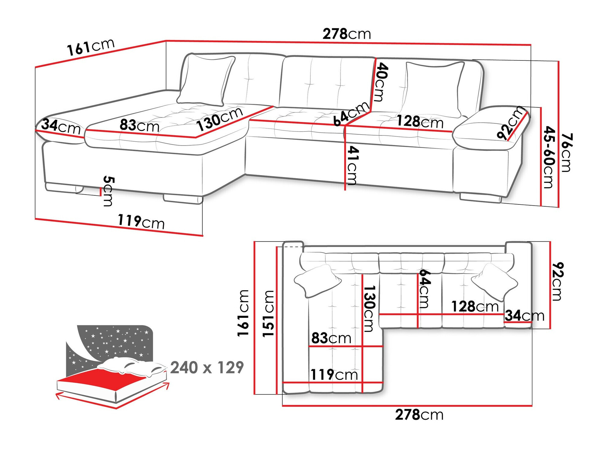 Hjørnesofa Comfivo Sanitas II (Baloo 2074)