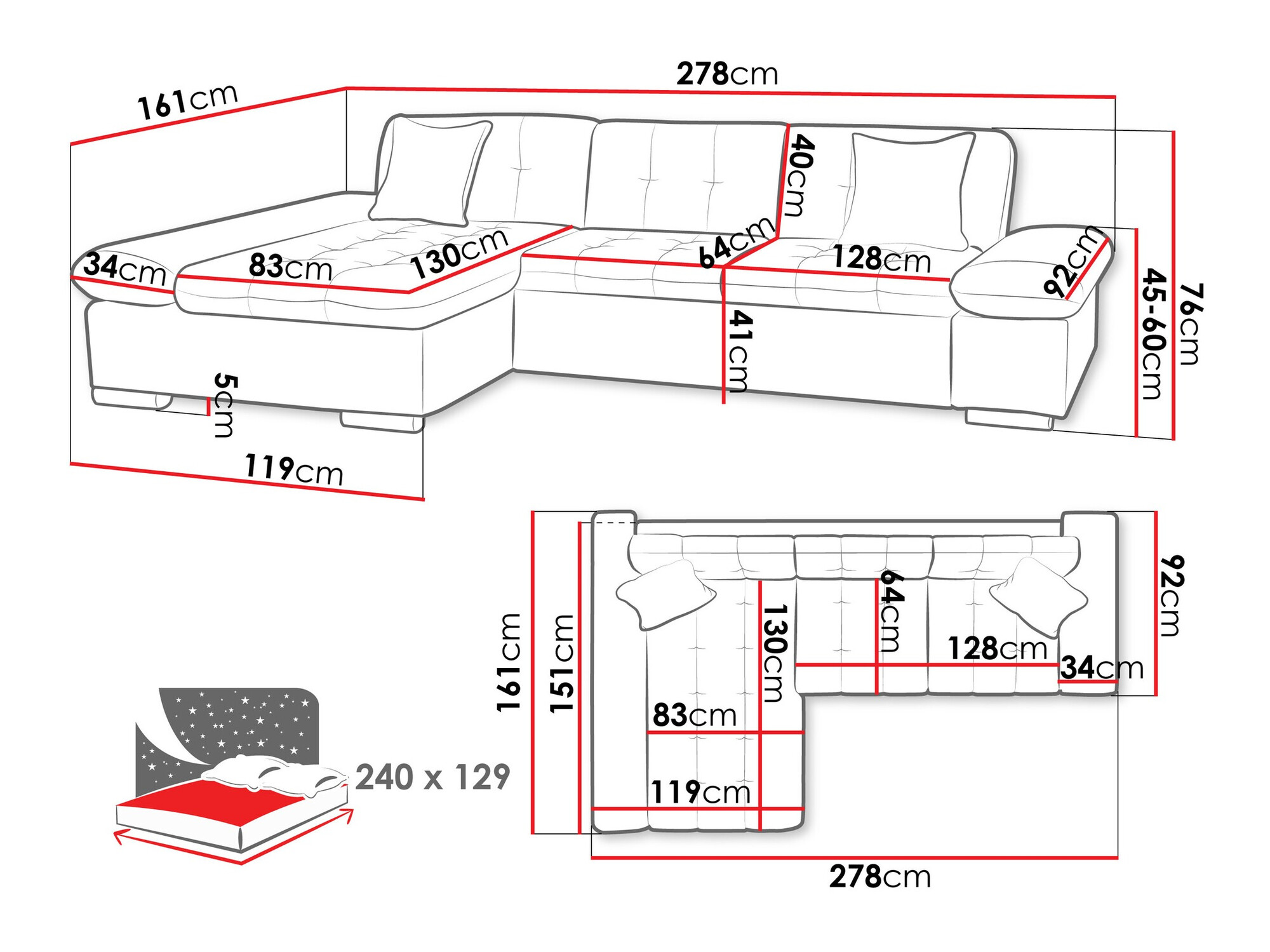 Hjørnesofa Comfivo Sanitas II (Baloo 2074)