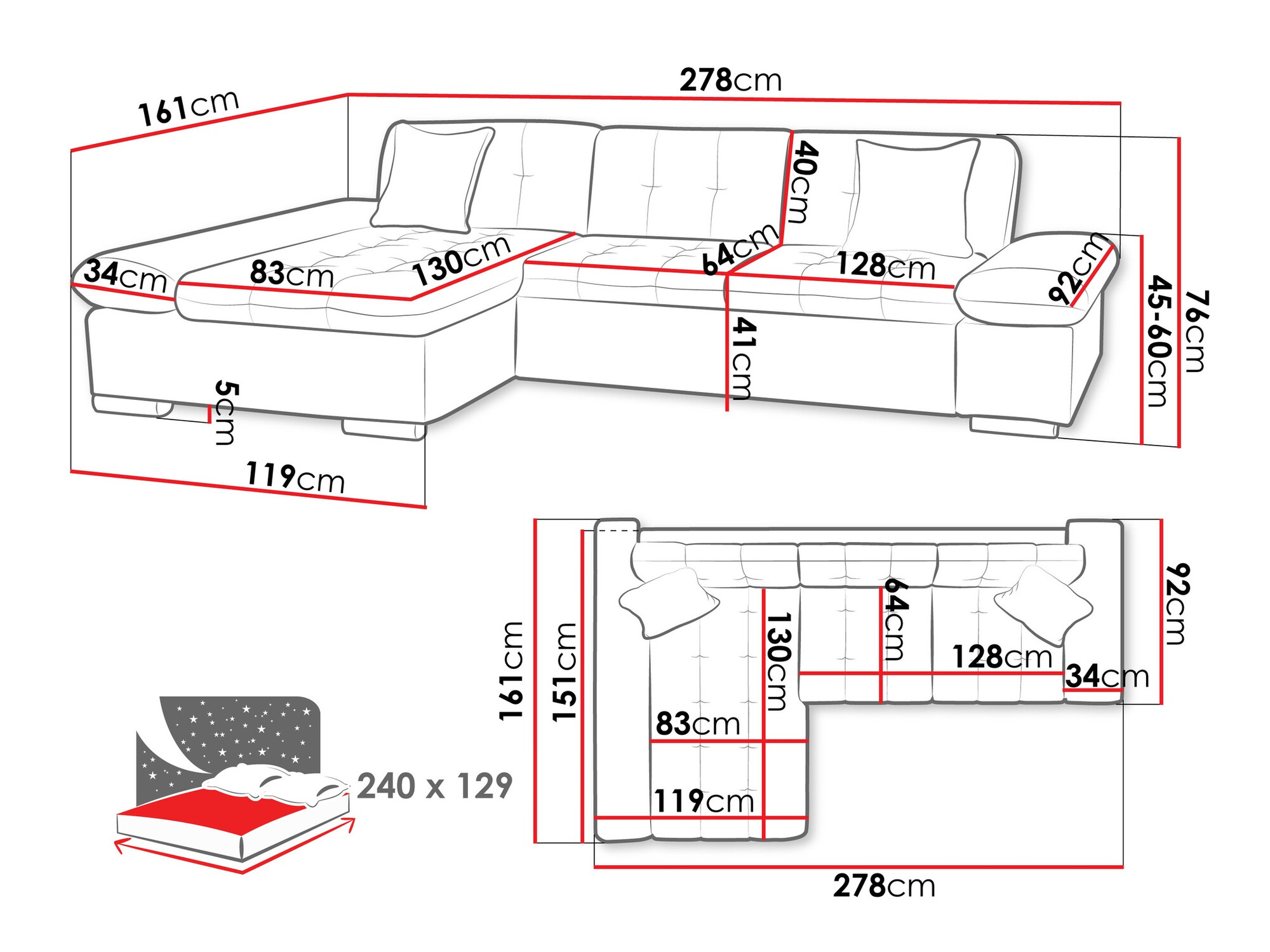 Hjørnesofa Comfivo Sanitas II (Horton 204.01)