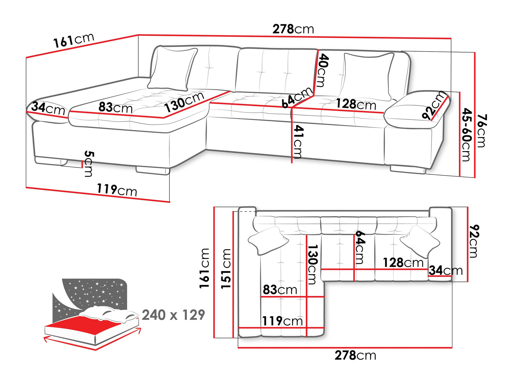 Hjørnesofa Comfivo Sanitas II (Magni 206.11)