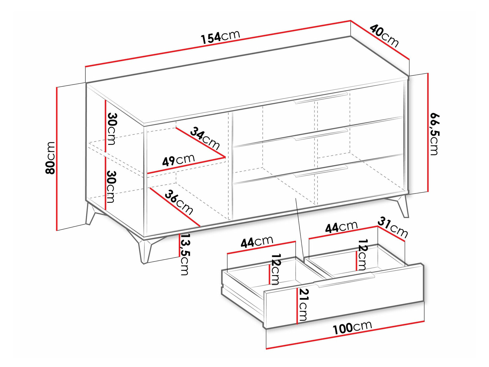 Kommode Comfivo Camlue 100