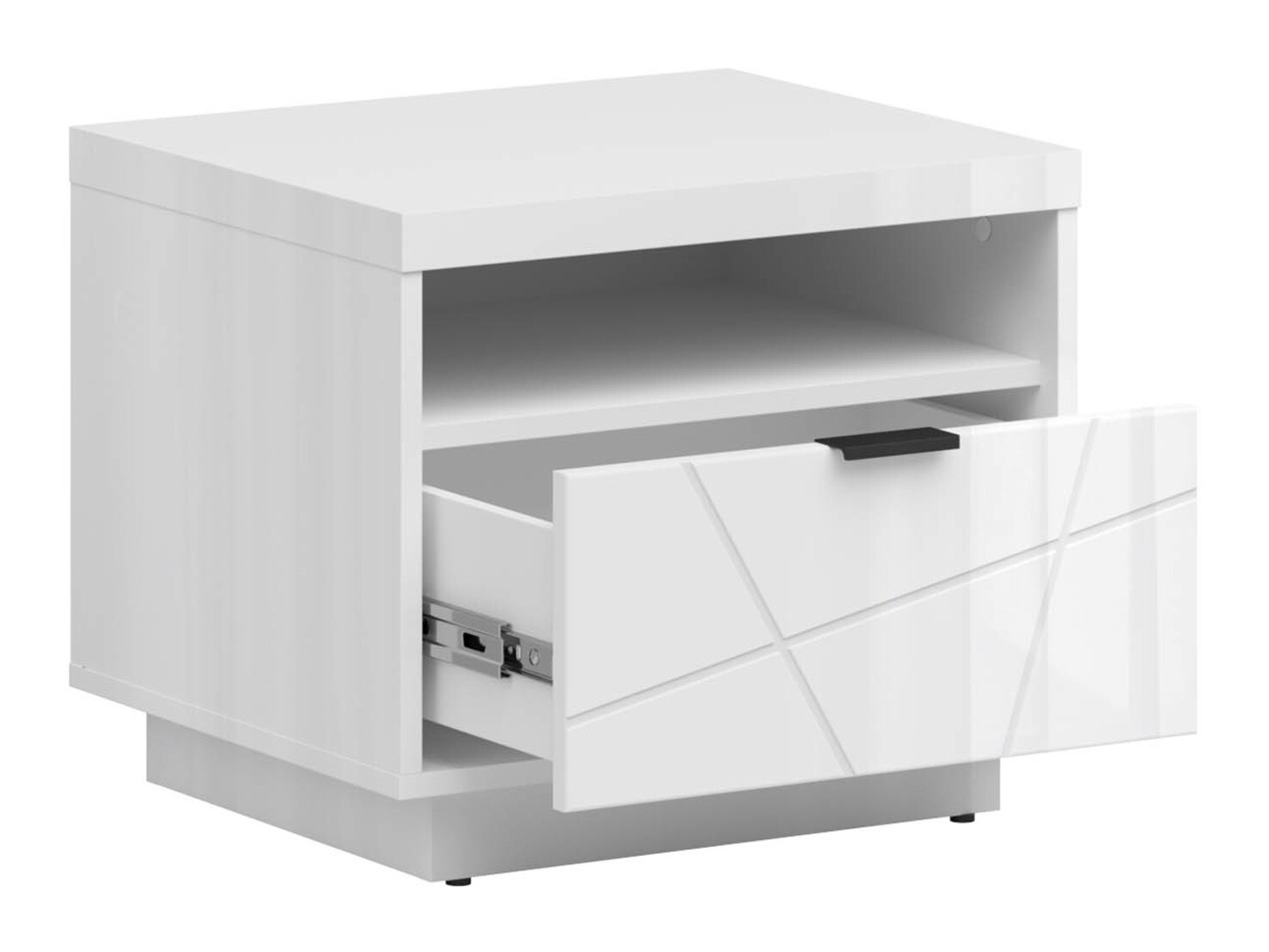 Sengebord Fivale 115 (Glansfuld hvid + Hvid)