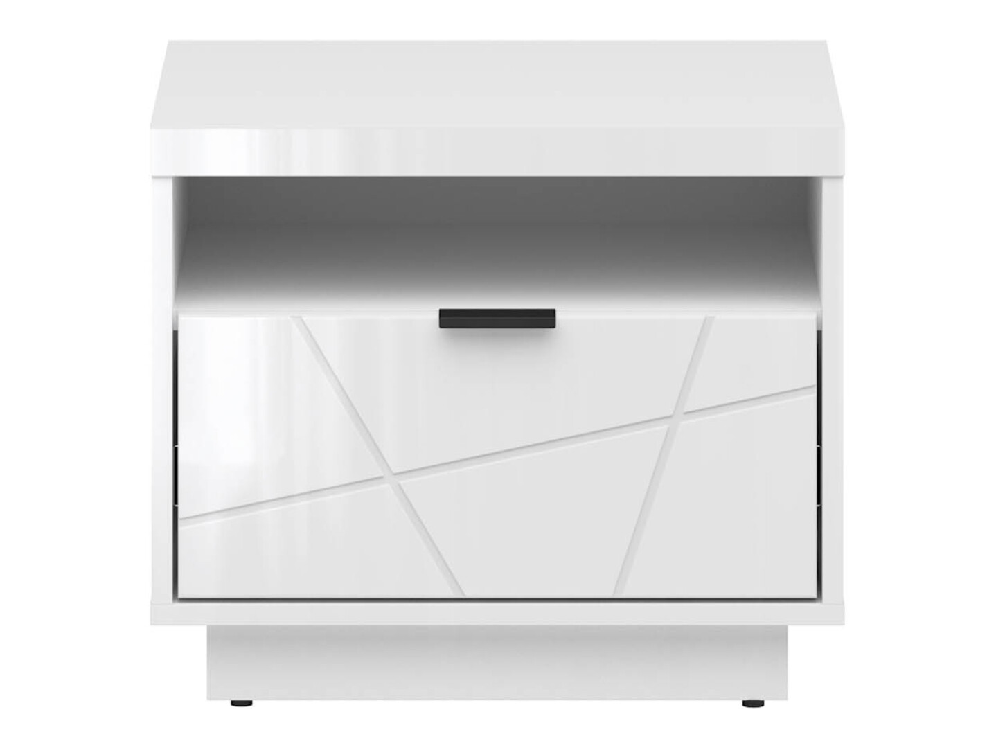 Sengebord Fivale 115 (Glansfuld hvid + Hvid)