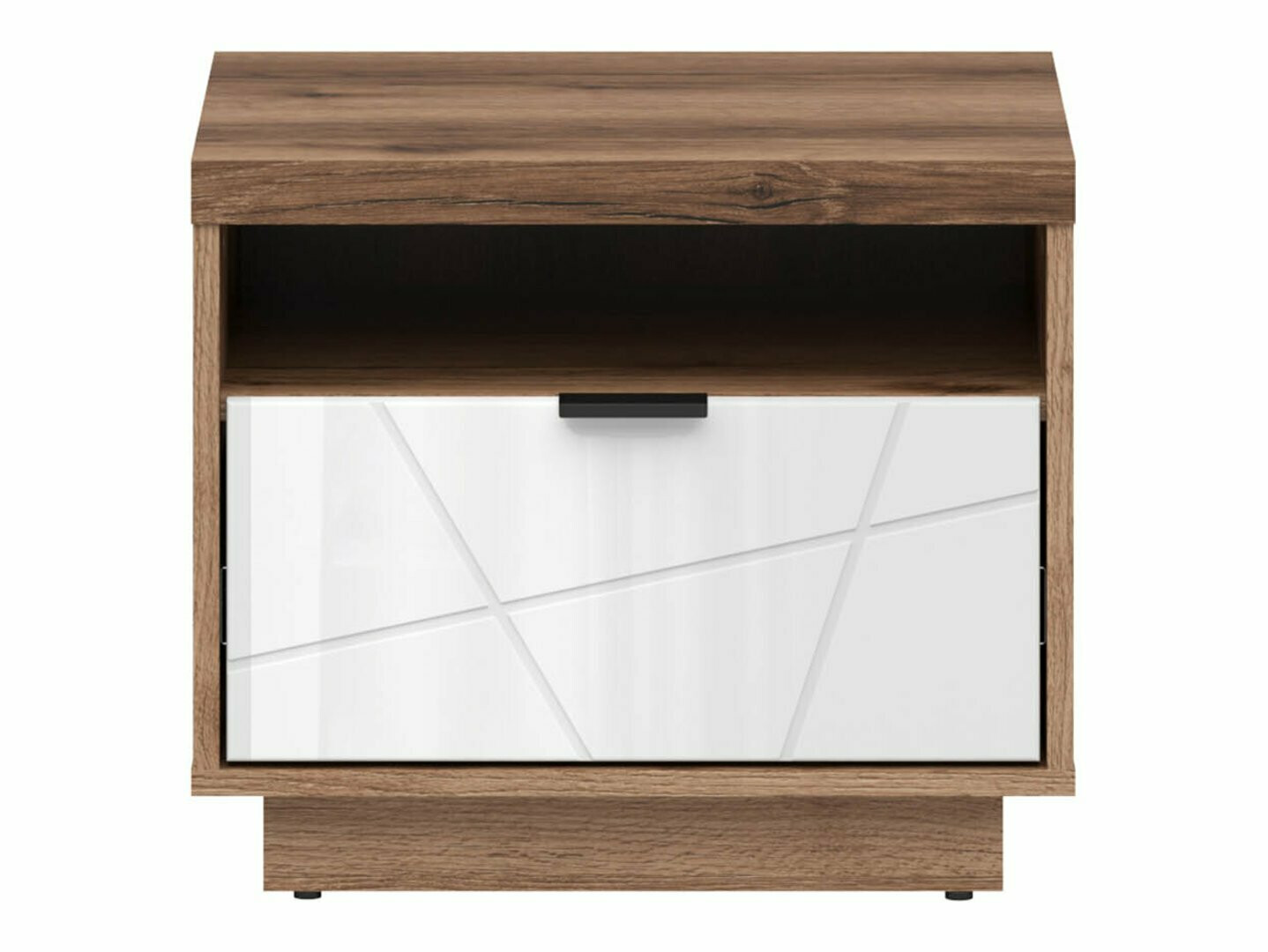 Sengebord Fivale 115 (Mørk Delano eg + Glansfuld hvid)