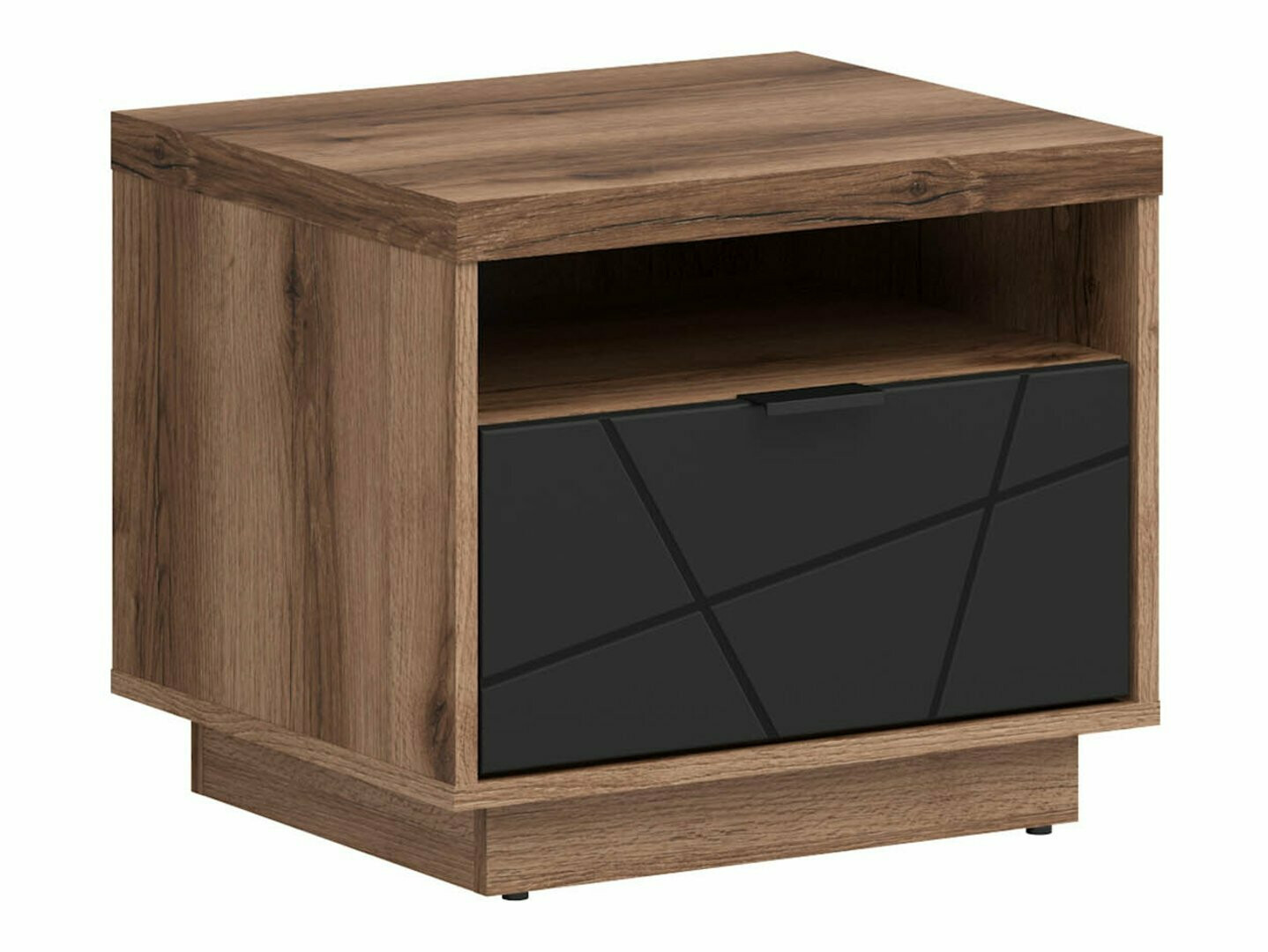 Sengebord Fivale 115 (Mørk Delano eg + Mat sort)
