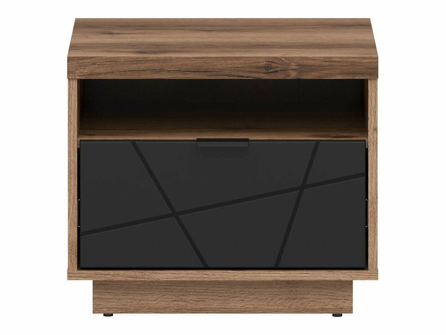 Sengebord Fivale 115 (Mørk Delano eg + Mat sort)