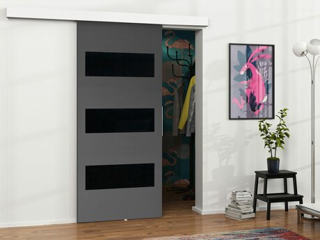 Skydedør Dover 137 (Antracit + Sort)