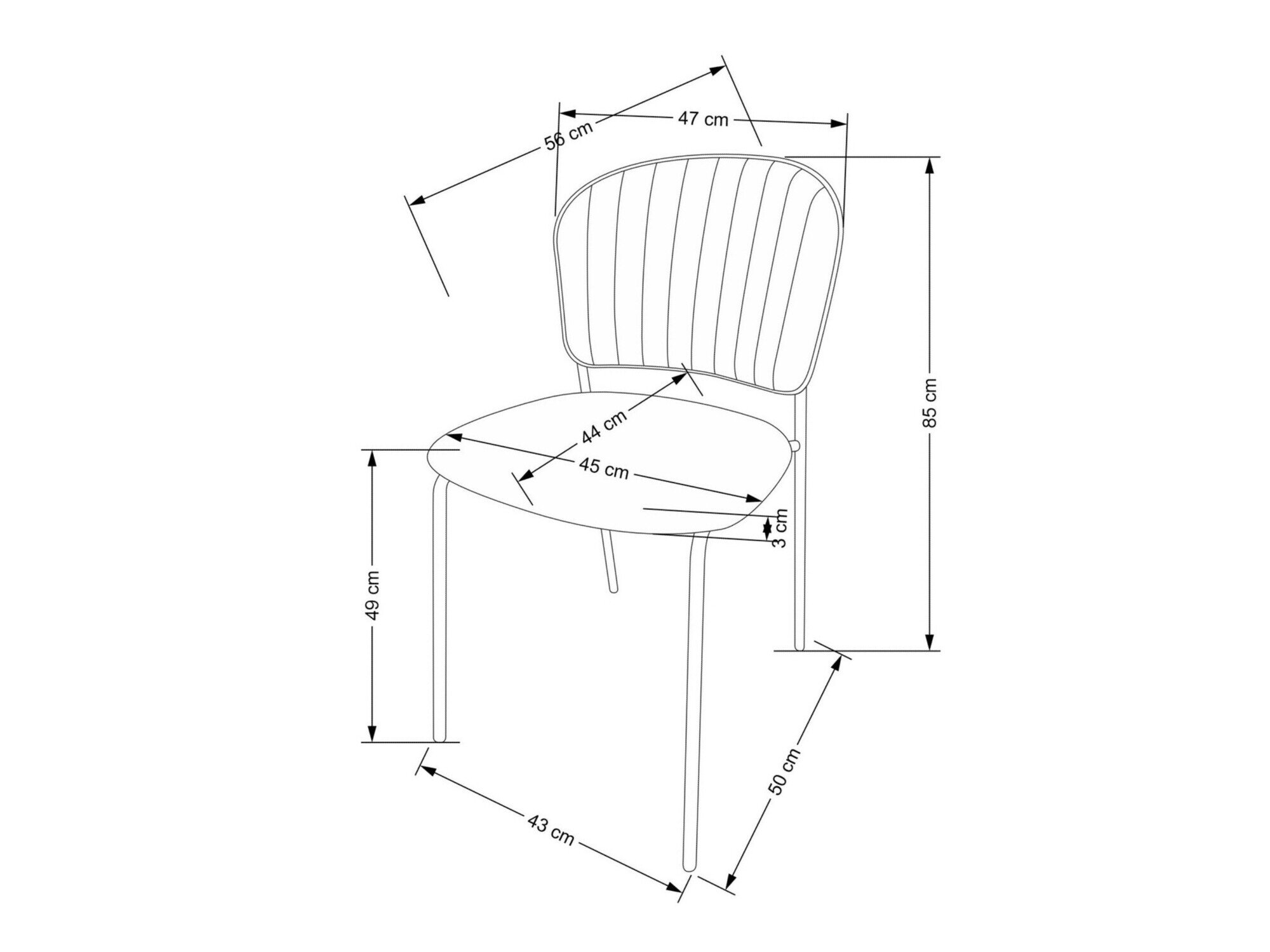 Stol Houston 1640 (Sort)