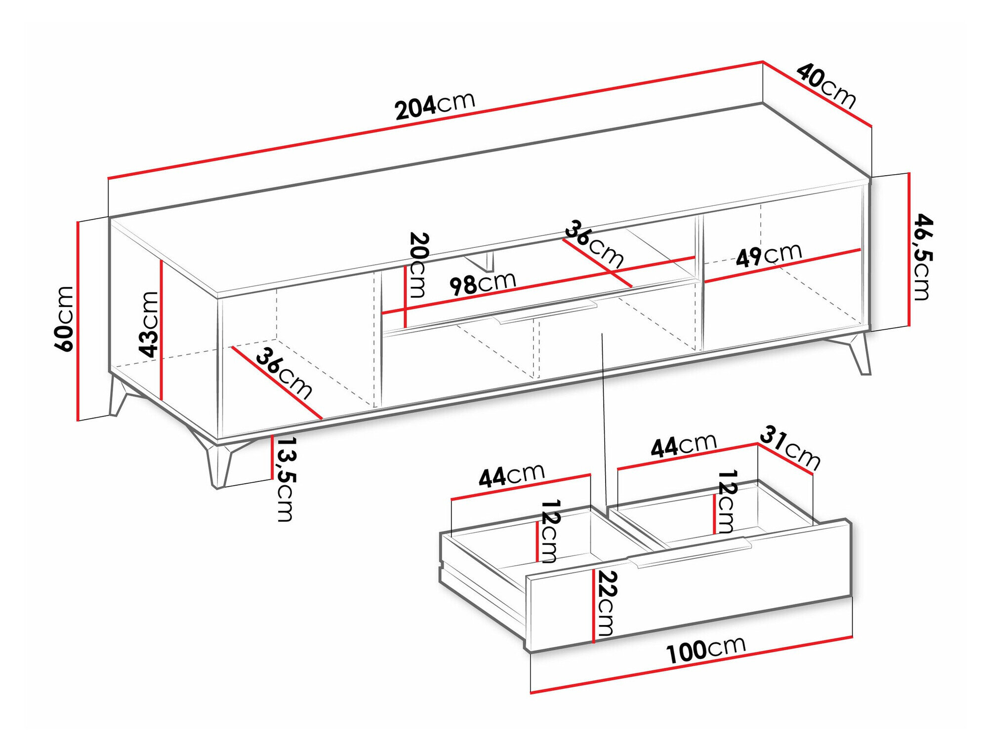 TV-bord Comfivo Camlue 106