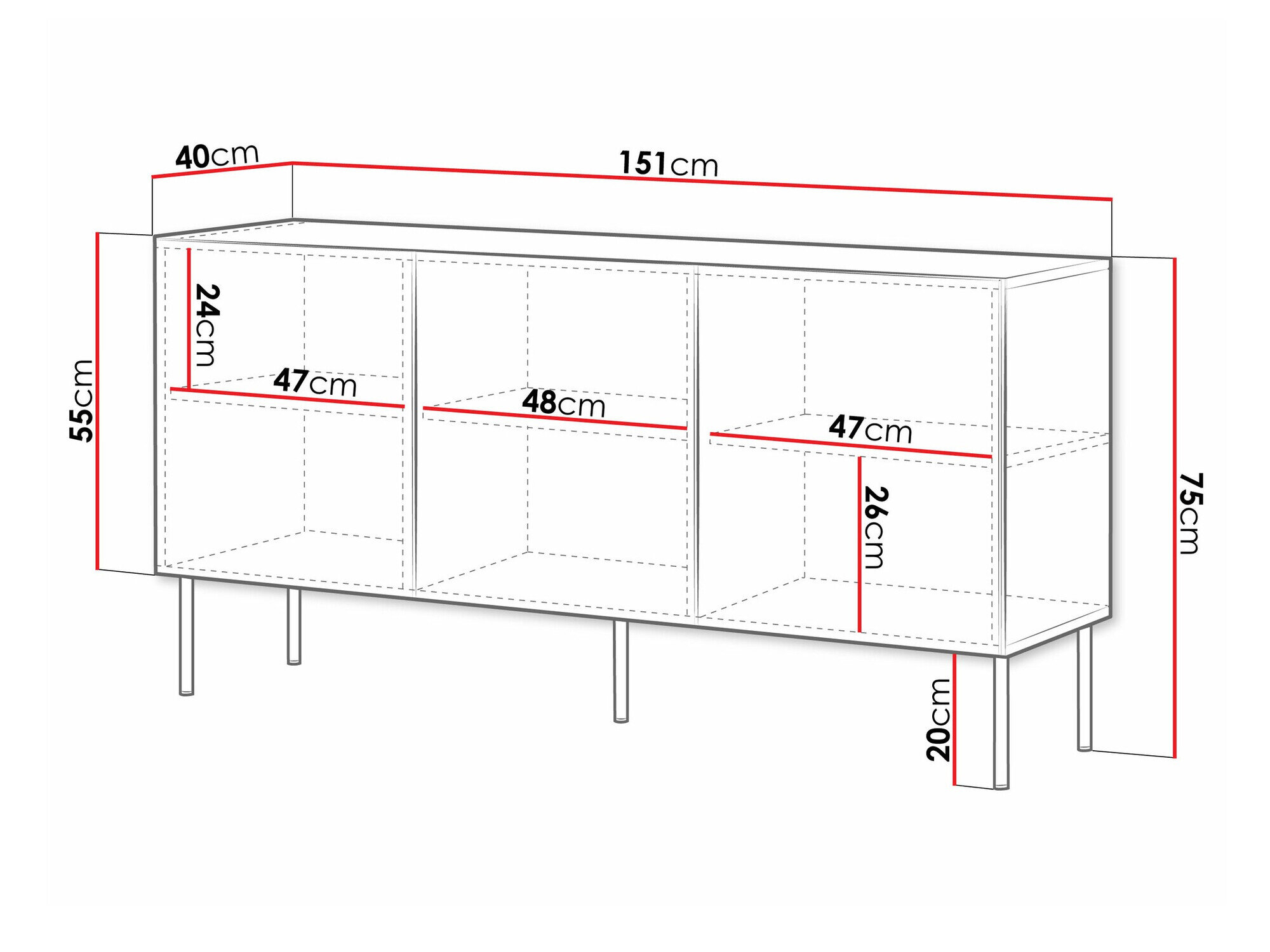 Skænk Monciru 100 (Hvid)