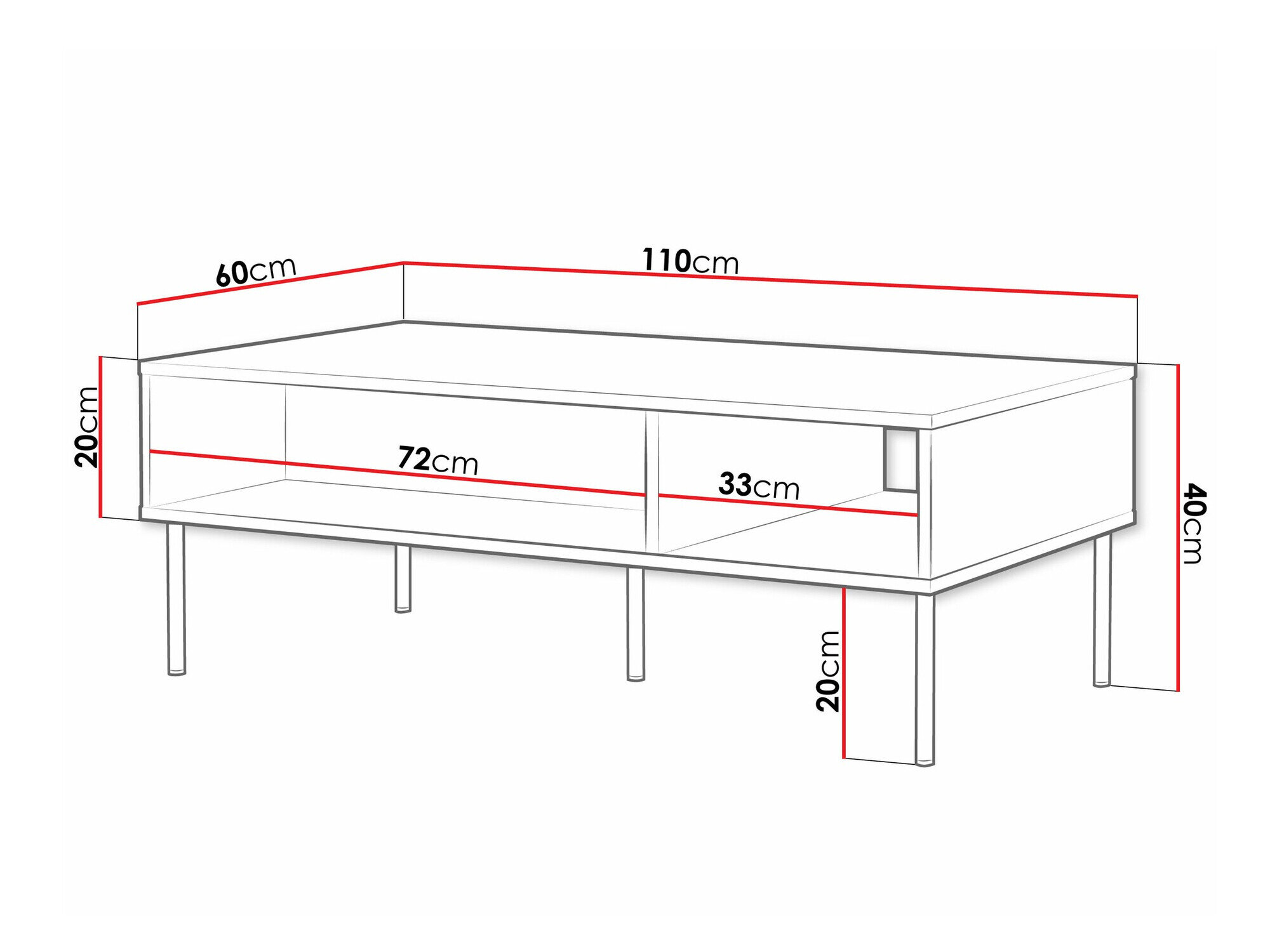 Sofabord Monciru 101 (Sort)