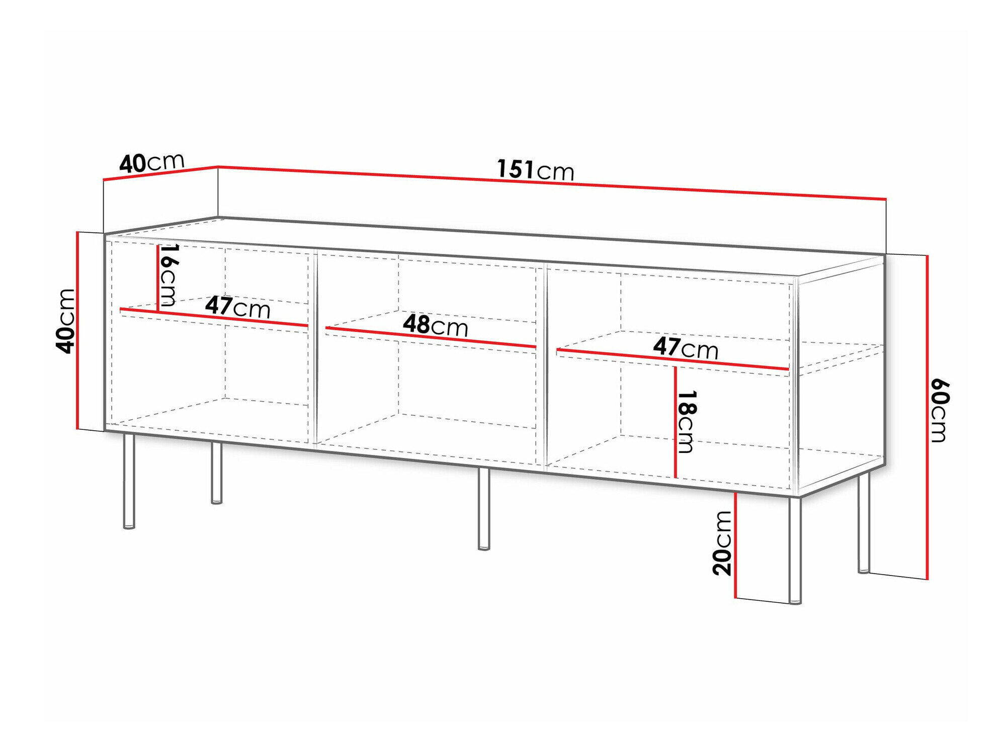 TV-bord Monciru 102 (Sort)