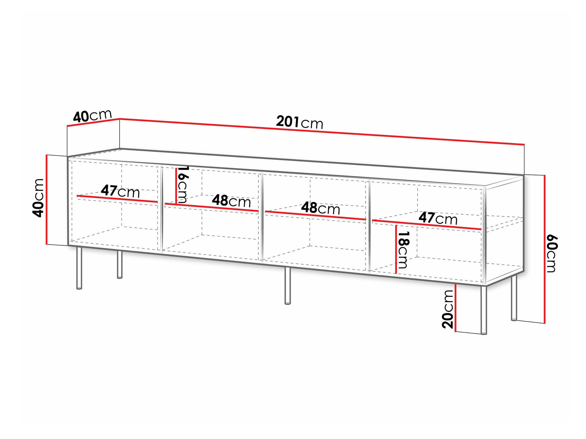 TV-bord Monciru 103 (Hvid)