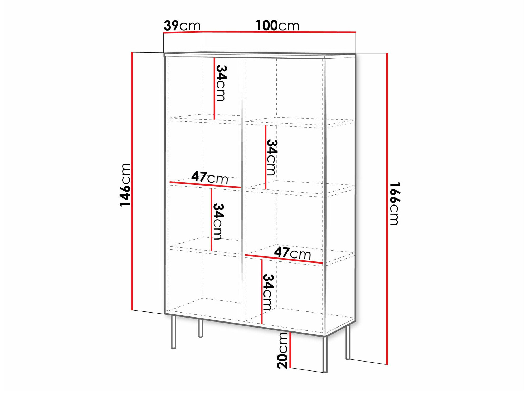 Reol Monciru 105 (Hvid)