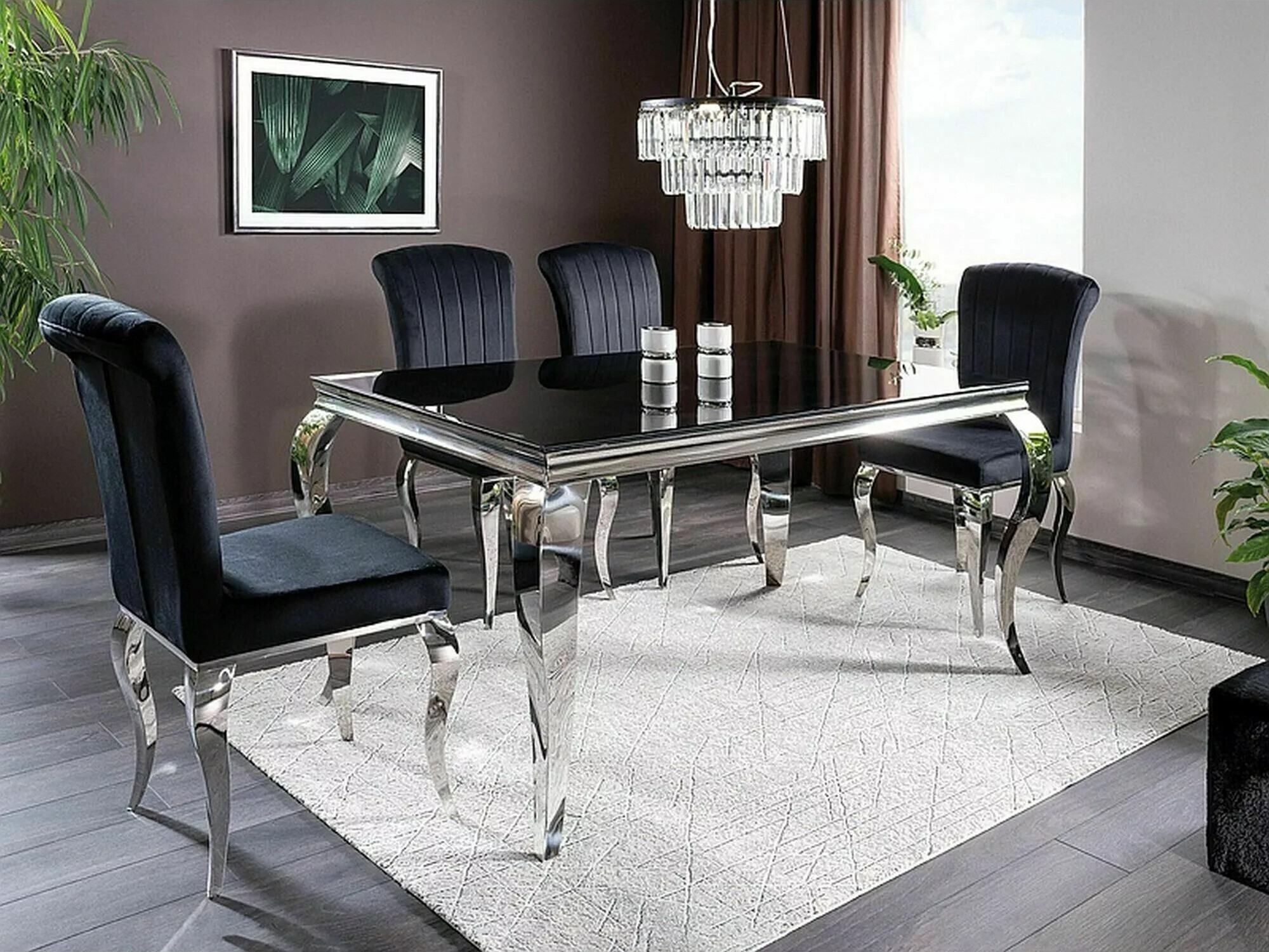 Bord Detroit 323 (Sort + Sølv)