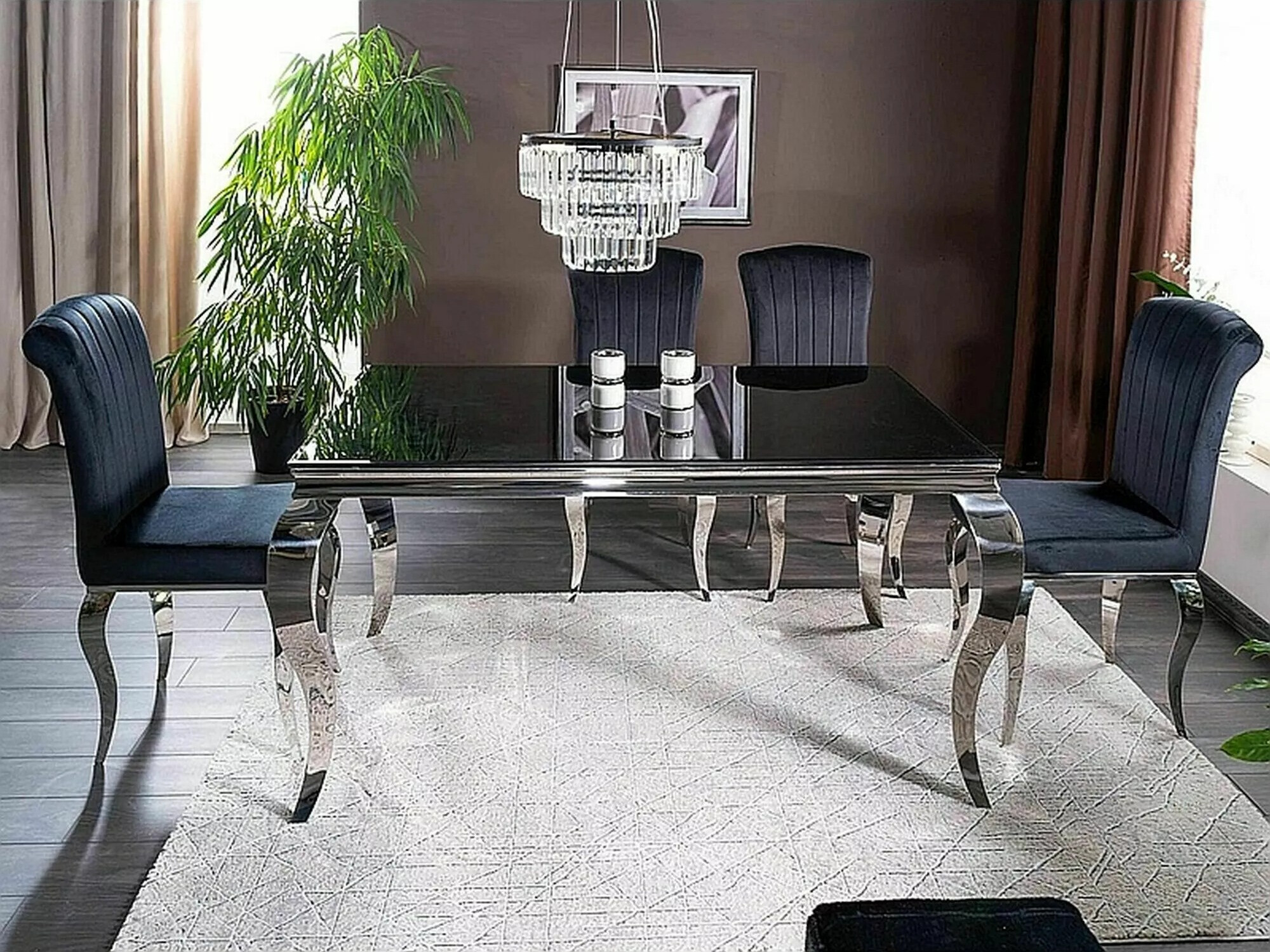 Bord Detroit 323 (Sort + Sølv)