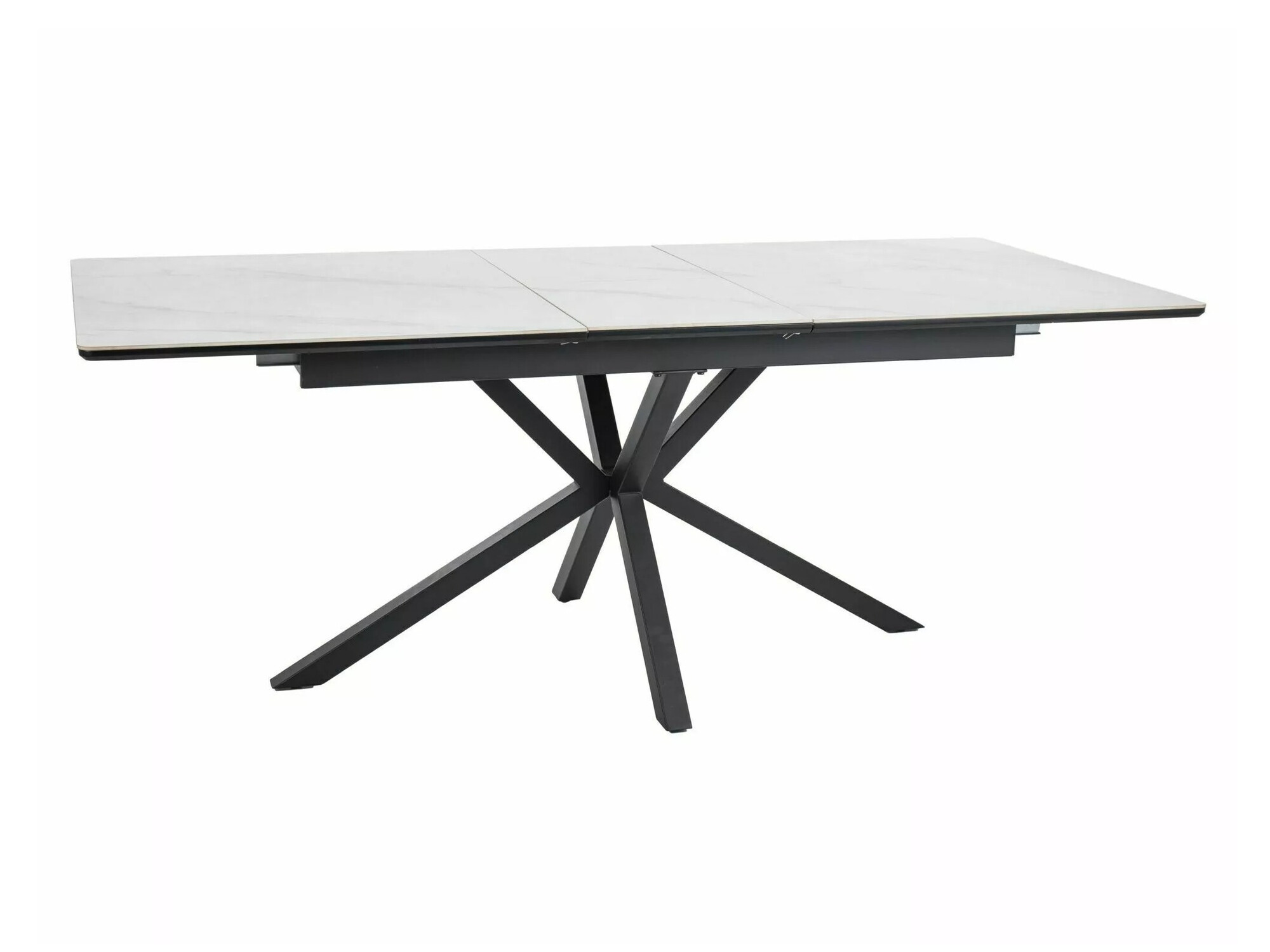 Bord Detroit 374 (Hvid marmor + Sort)