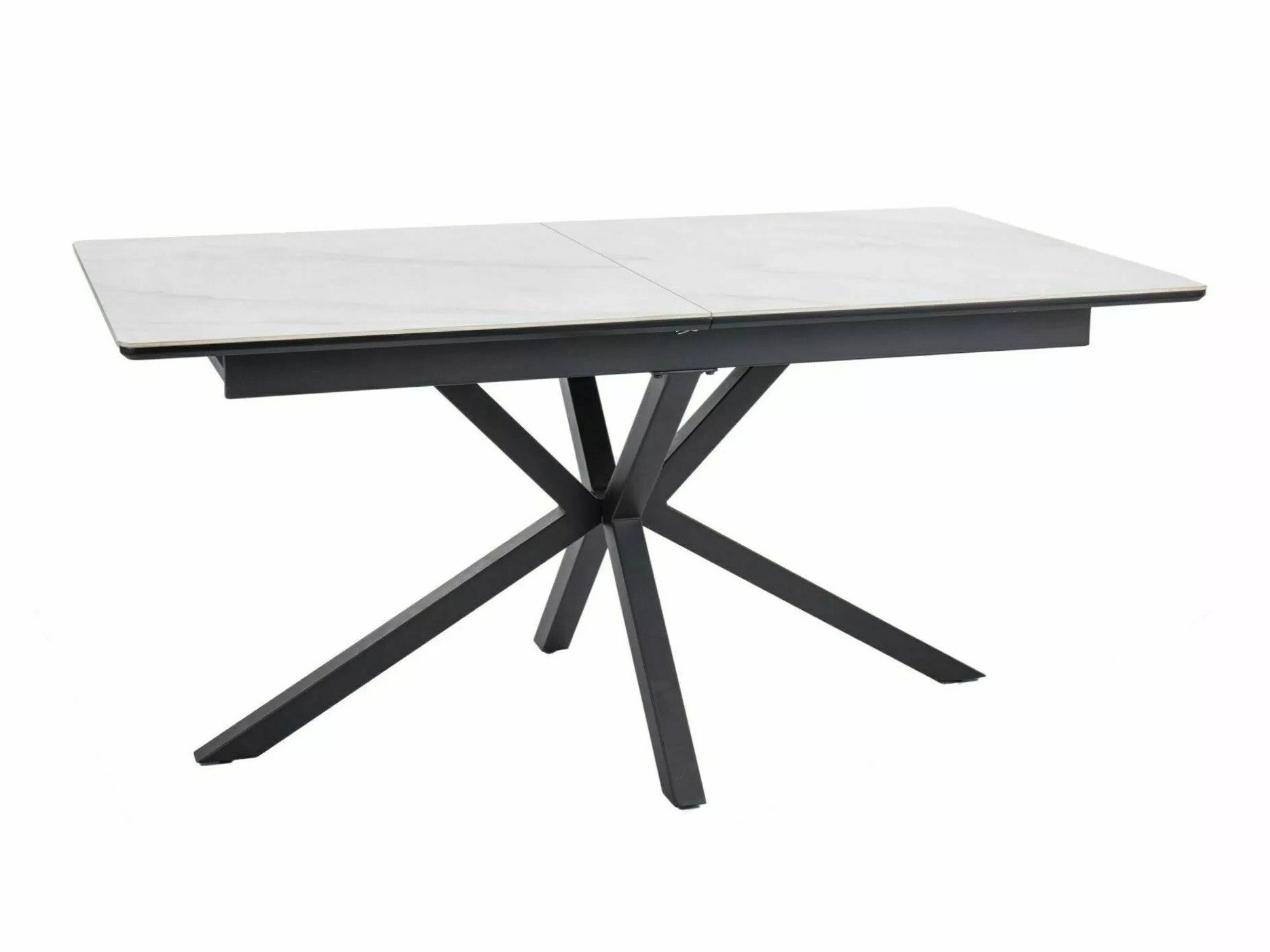 Bord Detroit 374 (Hvid marmor + Sort)