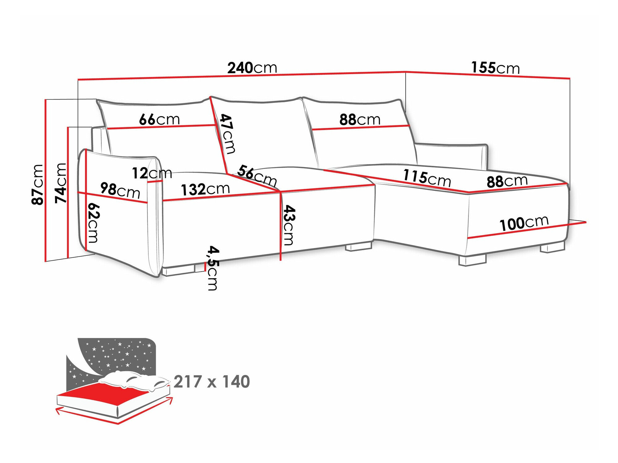 Hjørnesofa Columbus 226 (Soul 3)