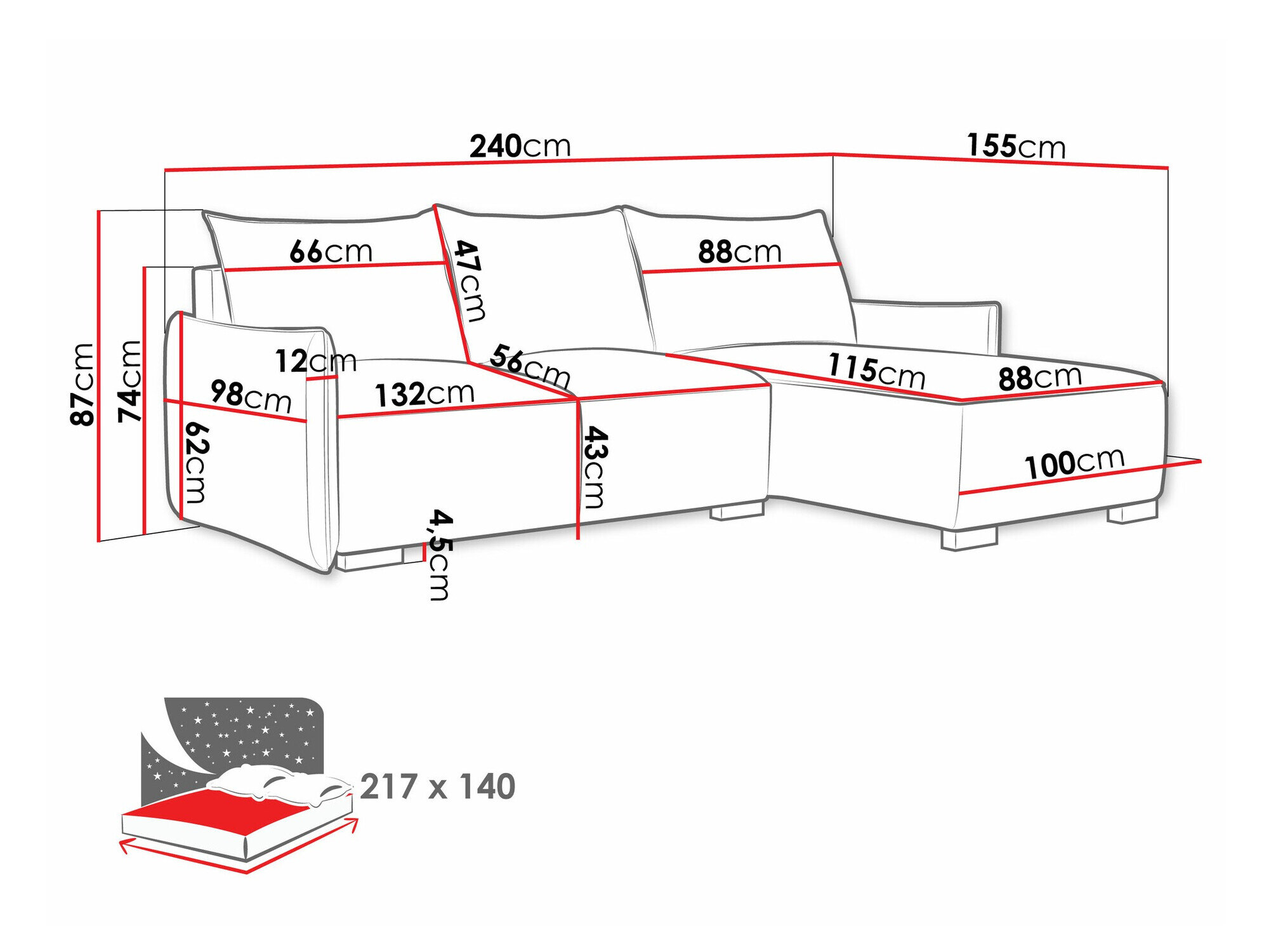 Hjørnesofa Columbus 226 (Soul 4)