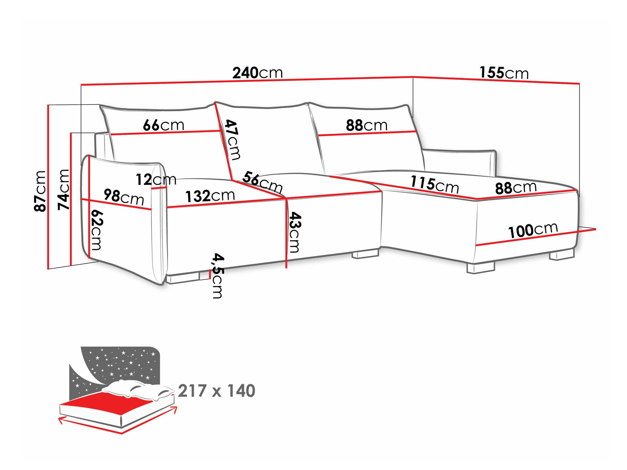 Hjørnesofa Columbus 226 (Soul 8)