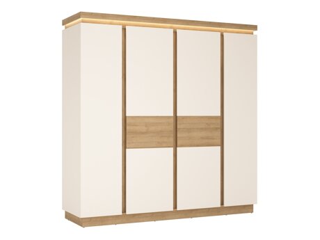 Garderobeskab Feldeli 116 (Riviera egetræ + Glansfuld hvid)