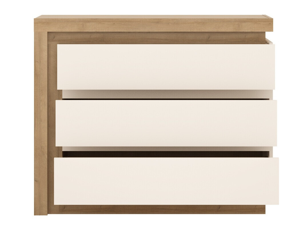 Kommode Feldeli 108 (Riviera egetræ + Glansfuld hvid)