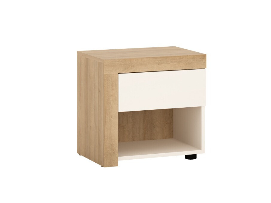 Sengebord Feldeli 113 (Riviera egetræ + Glansfuld hvid)