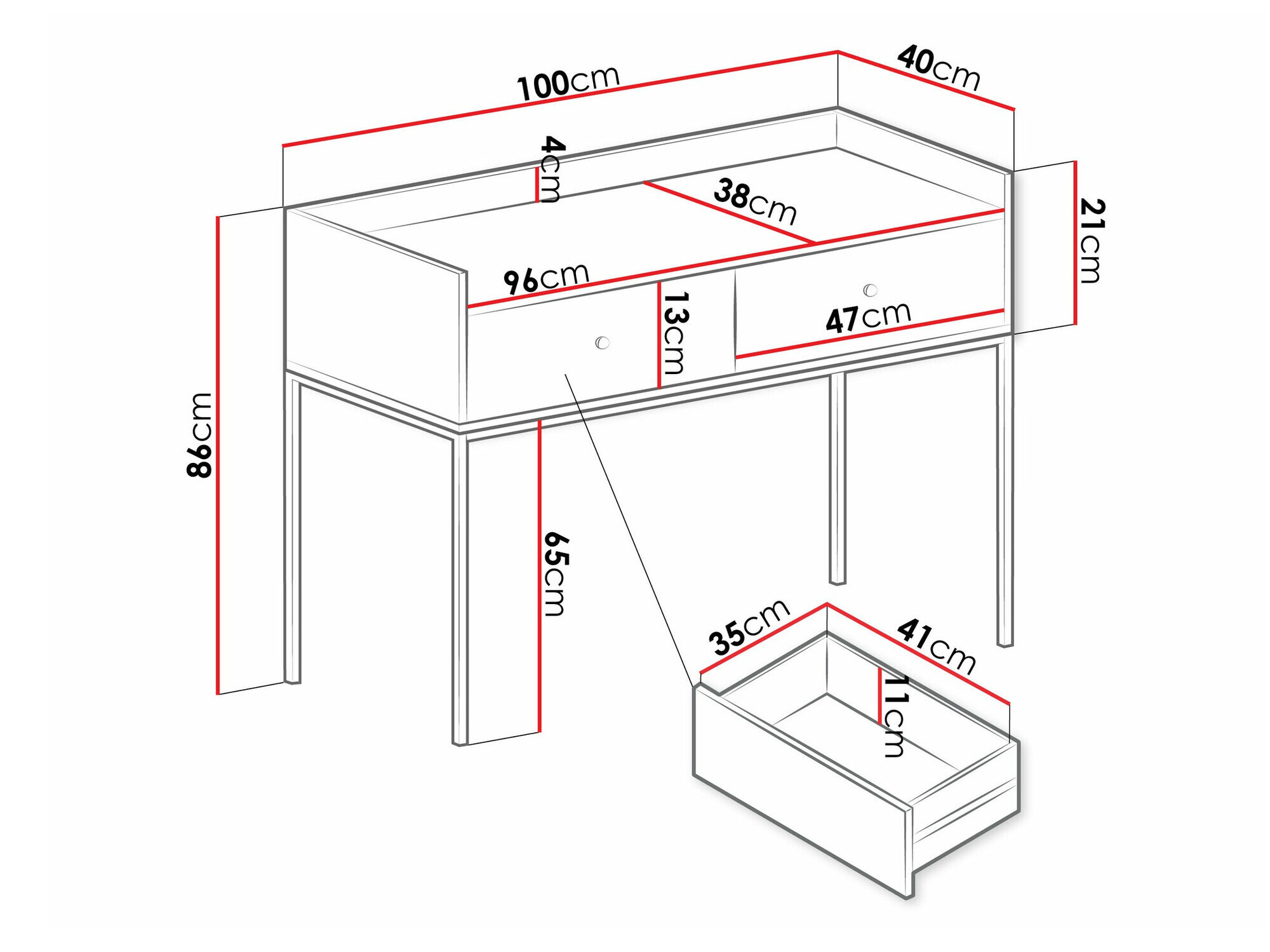 Konsolbord Comfivo Etmore 106 (Grå)