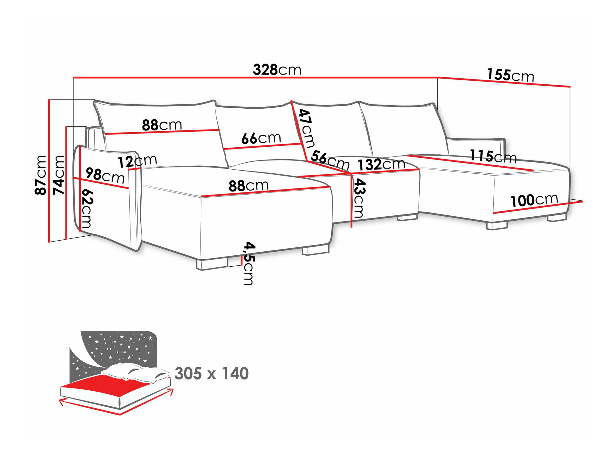 Hjørnesofa Columbus 218 (Soul 1)