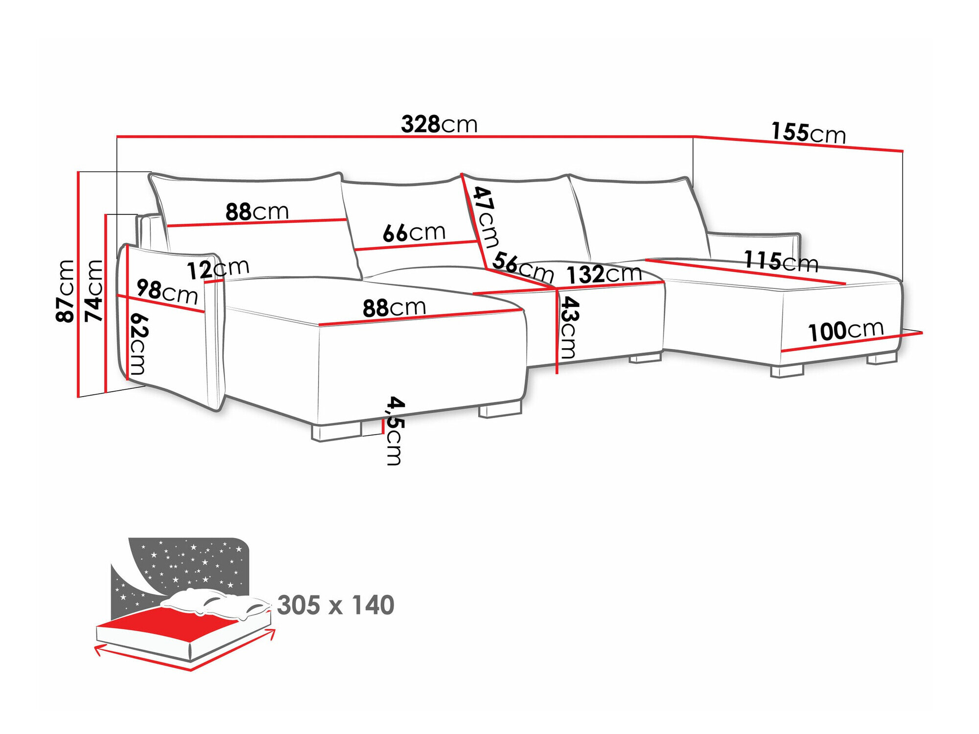 Hjørnesofa Columbus 218 (Soul 20)