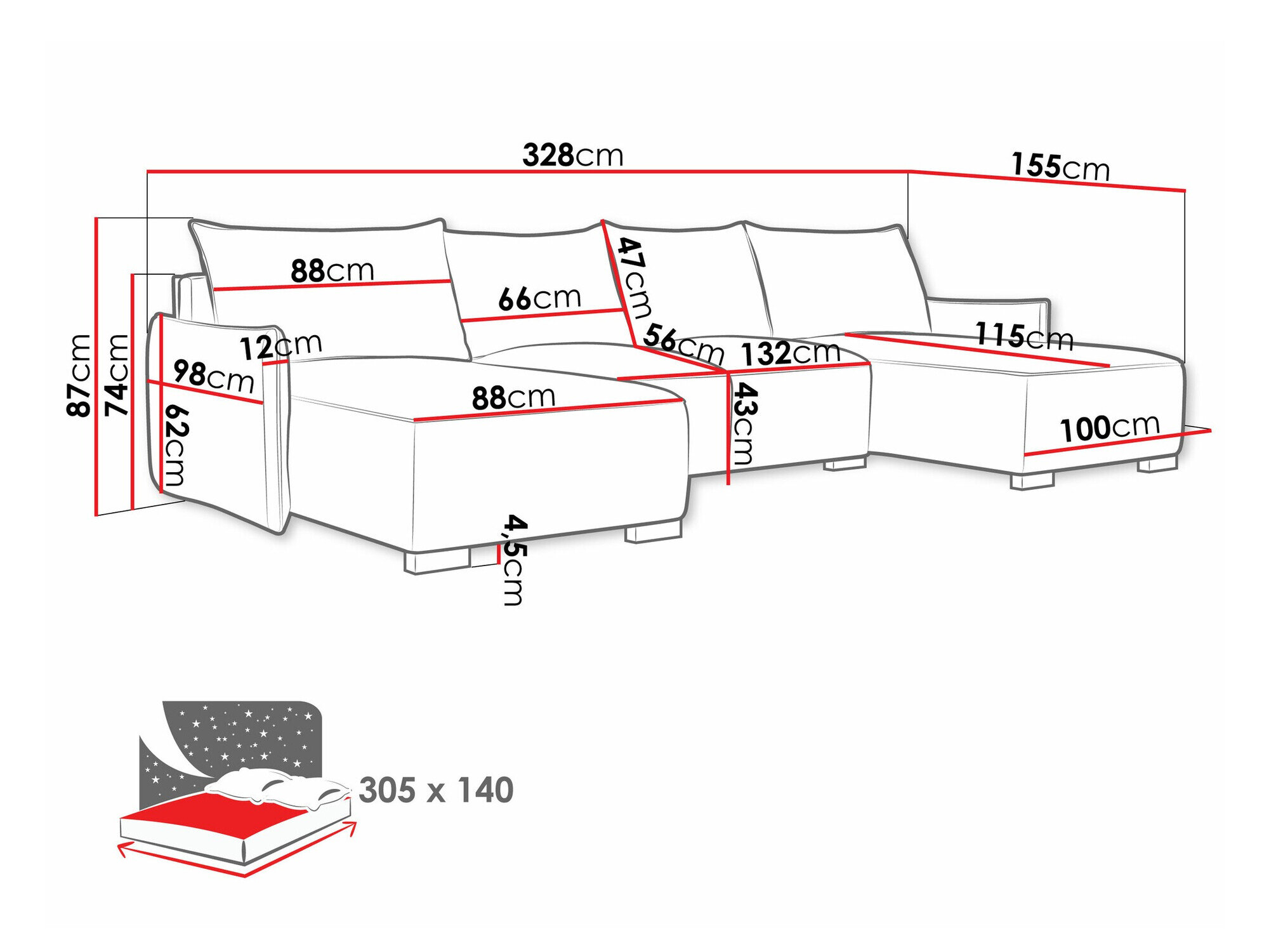 Hjørnesofa Columbus 218 (Soul 8)