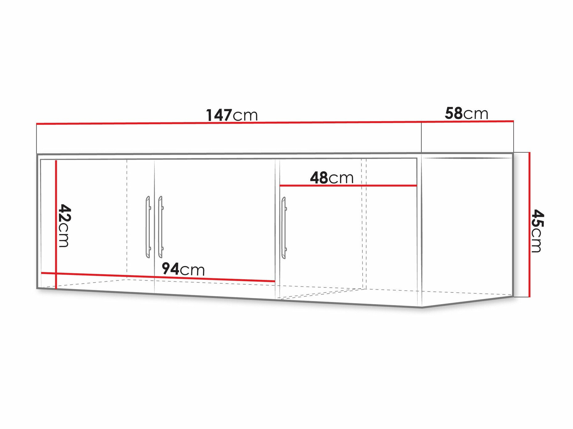Garderobeskab Dortivu 153 (Hvid)