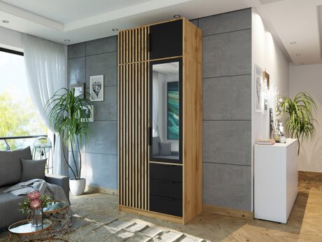 Garderobeskab Enolevo 104 (Wotan eg + Sort)