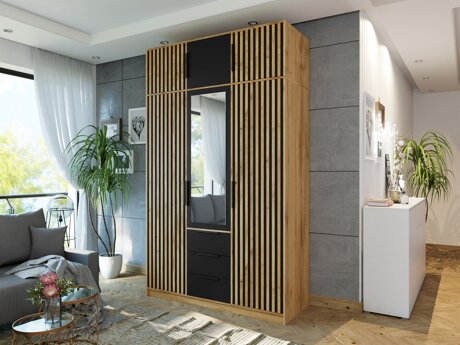 Garderobeskab Enolevo 106 (Wotan eg + Sort)