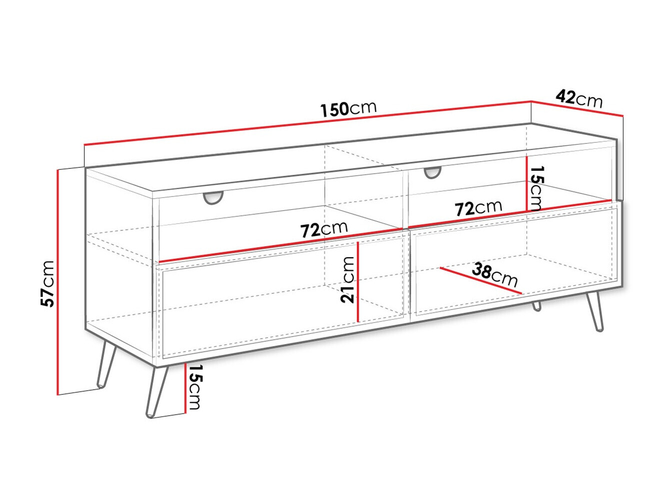 TV-bord Comfivo Pavo (Sort)
