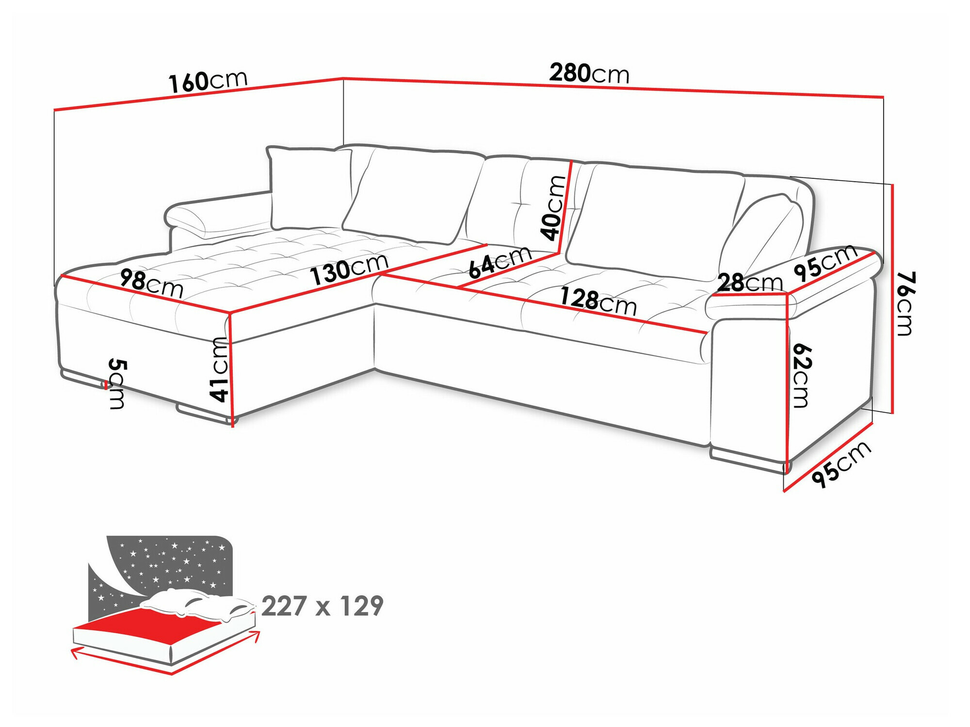 Hjørnesofa Comfivo Mica II (Baloo 2074)