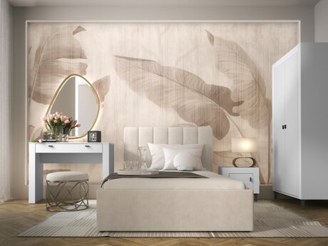 Soveværelsessæt Mormavu 112 (Mat hvid + Beige)