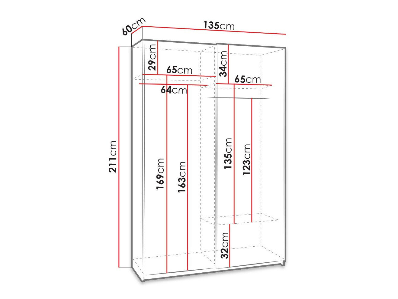 Garderobeskab Murrieta 113 (Wenge)