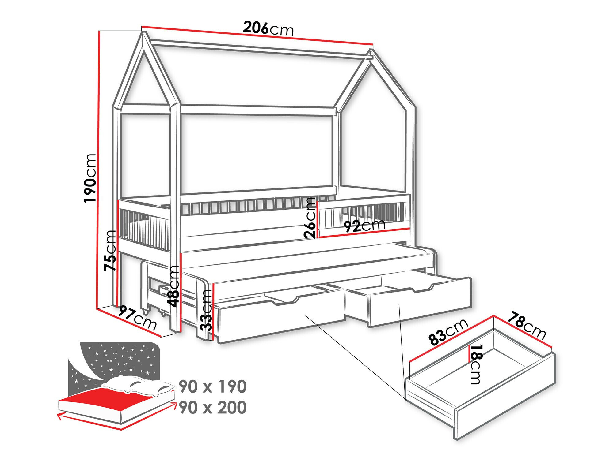 Seng Henderson 166 (Hvid)