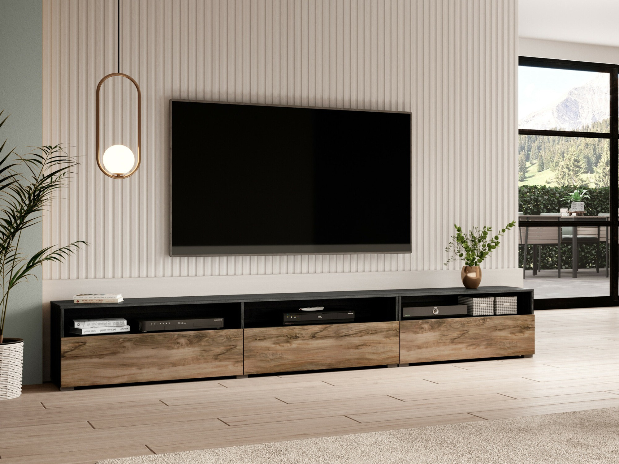 TV-bord Serodeu 105 (Valnød + Mørkebrun)