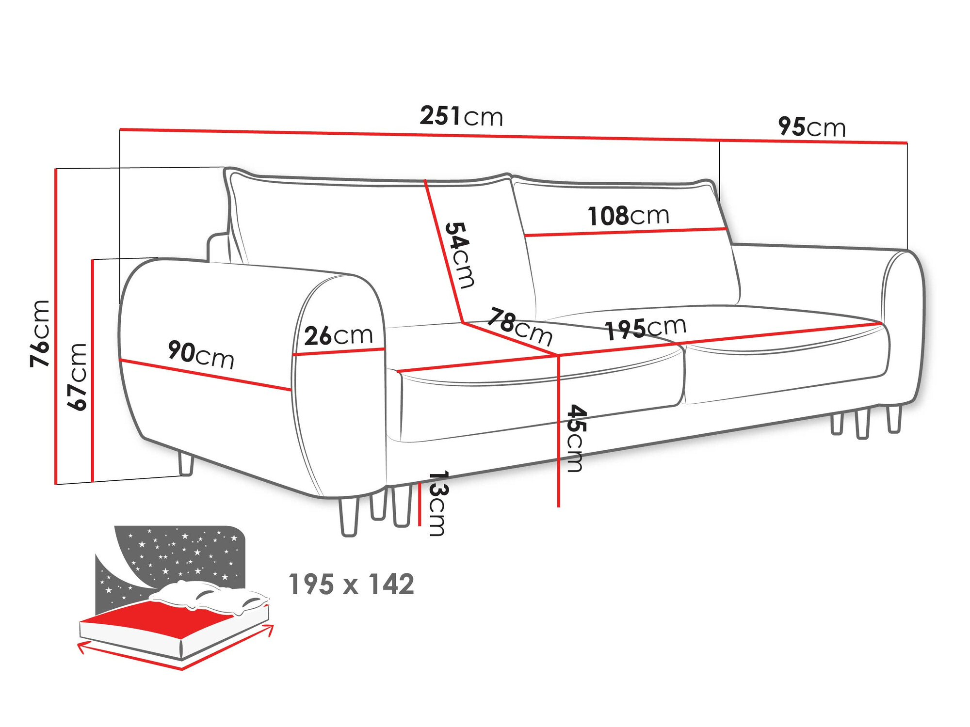 Sovesofa TrendyNest Cervalis (Onega 07)
