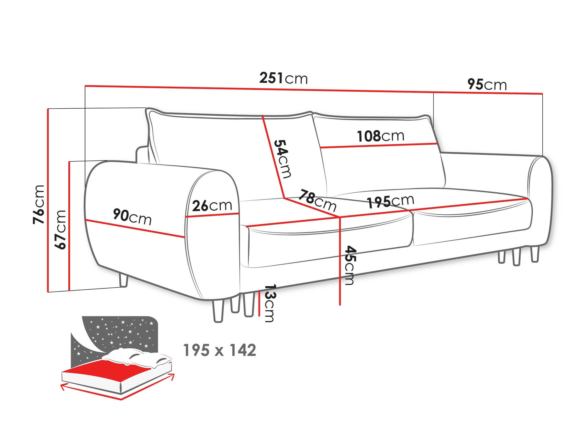 Sovesofa TrendyNest Cervalis (Onega 08)