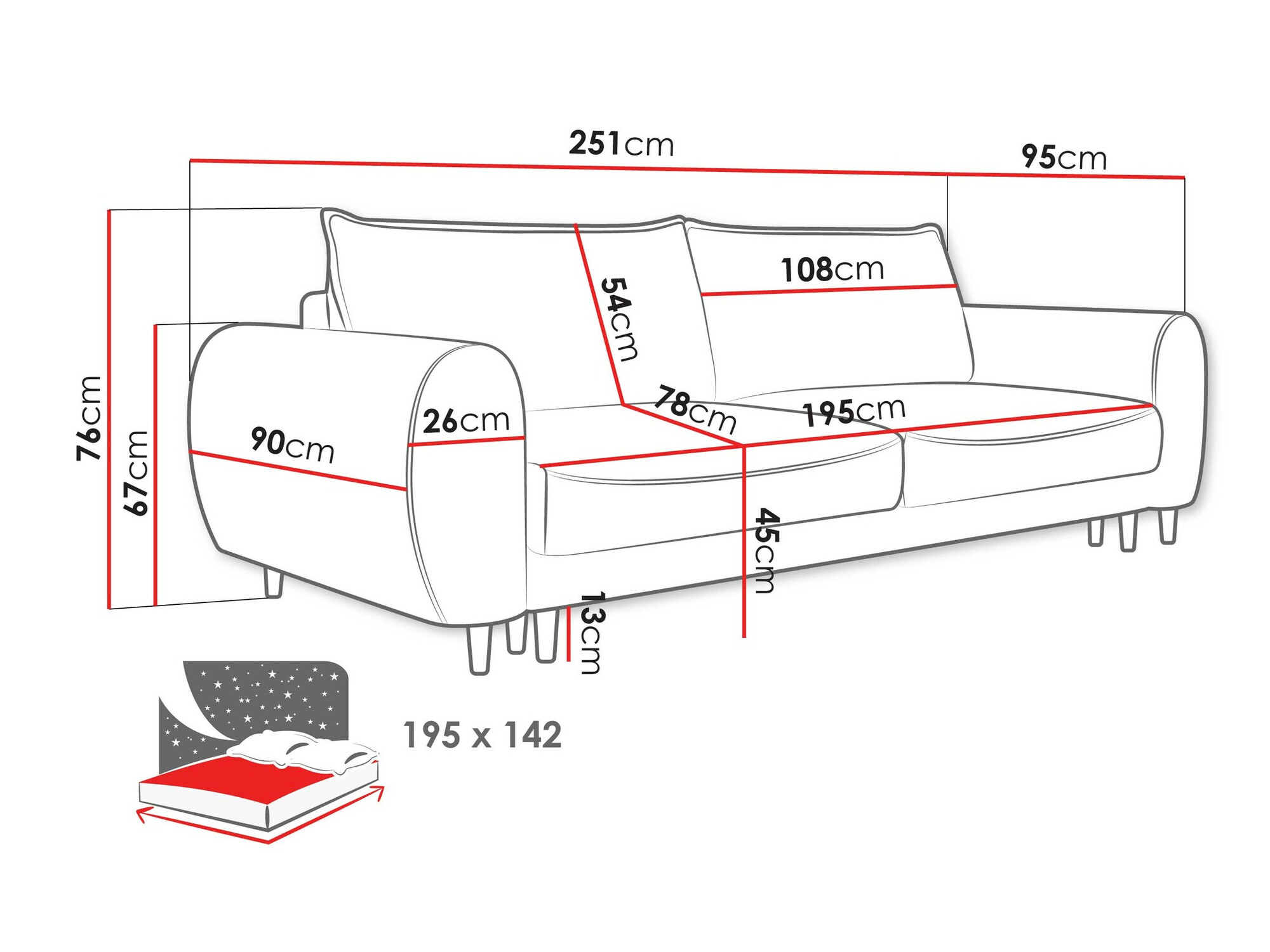 Sovesofa TrendyNest Cervalis (Onega 11)