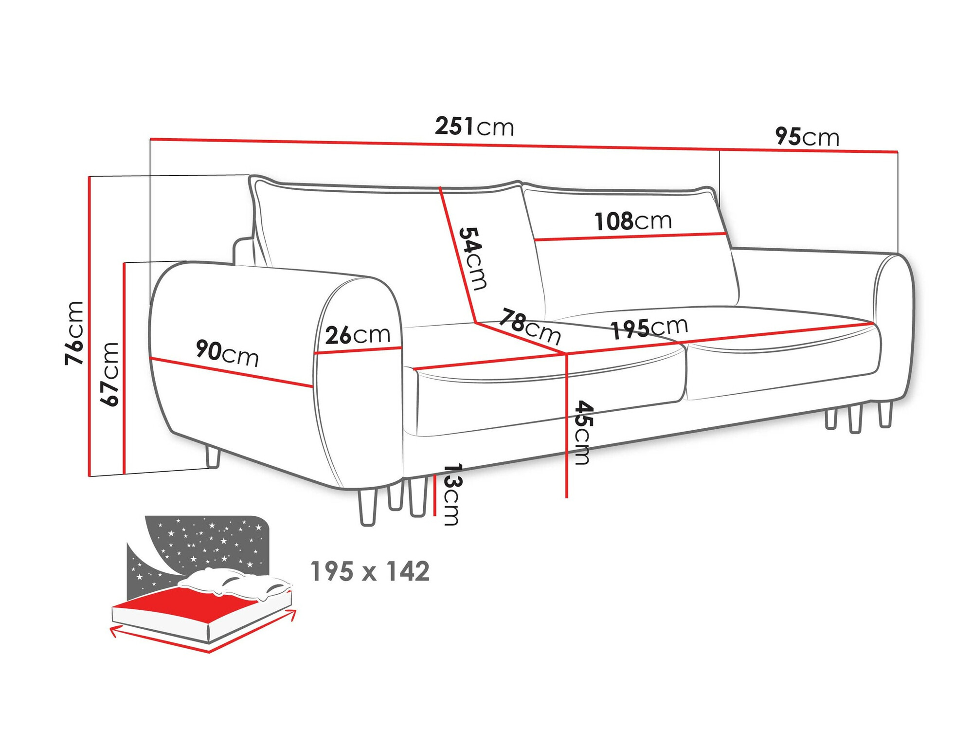 Sovesofa TrendyNest Cervalis (Onega 14)